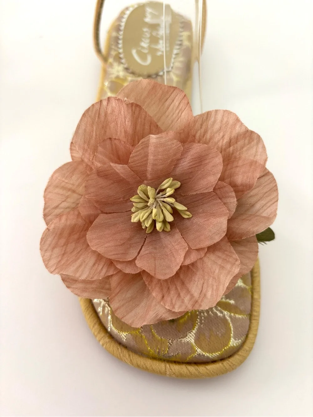 Circus NY Olana Blush Flower Accent Strappy Sandal NWT Dusty Yellow 8